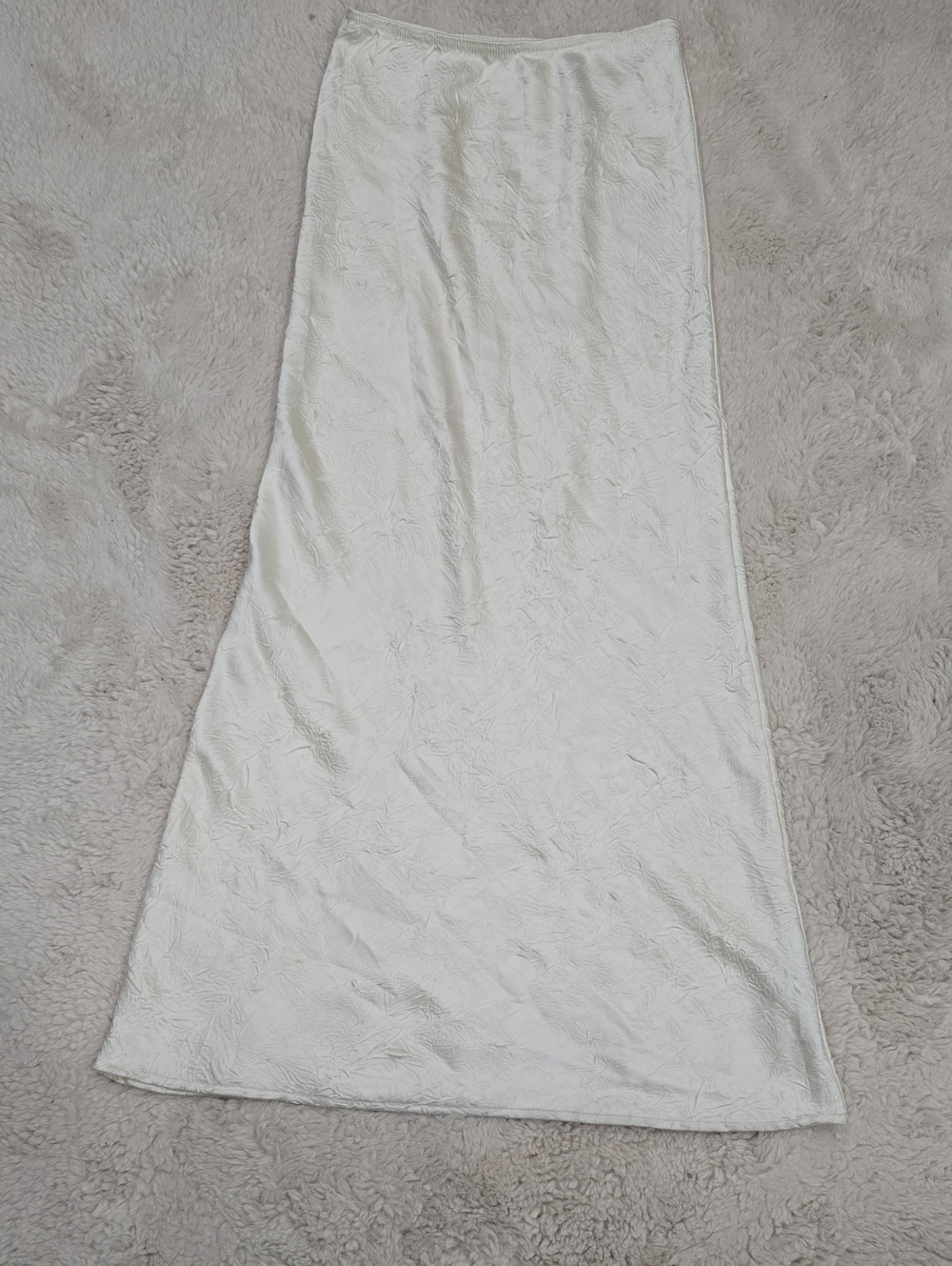 Free People Ivory Satin Slip Skirt